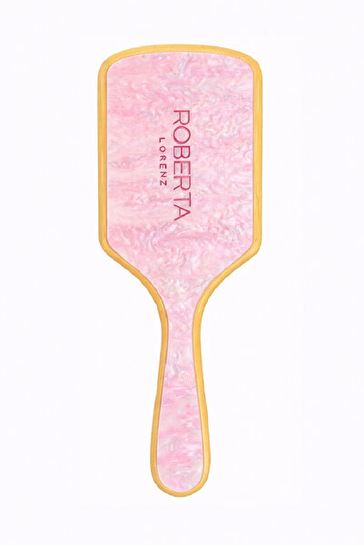 Roberta Lorenz مشط شعر نسائي من الخيزران الطبيعي والأسيتات باللون الوردي