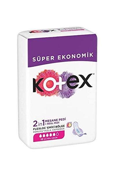 Kotex 2ın1 Ultra Ped Uzun 12'li 1 Paket