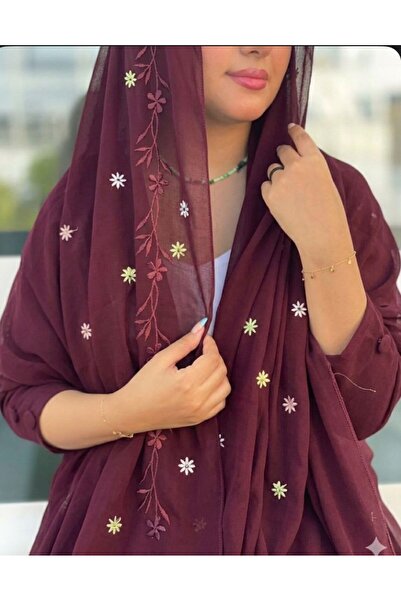 Veil Designer طرحه كرزي بتطريز ملون علي كامل الطرحة بقماش بوال ياباني المقاس ...