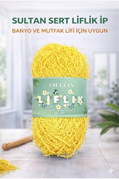 Sultan Sert Liflik ipi Sert Mutfak Lifi ve Banyo Lifi İpi Sert Saçaklı ip Sar...