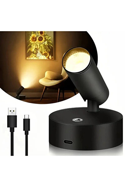 CONANA Dokunmatik Şarjlı Led Aplik Yönlendirilebilir (Usb Type C Şarjlı) 3 Mo...