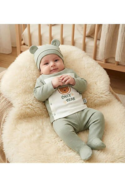 Nexvora Only Bear 5-Piece Newborn Hospital Discharge Set – Teddy Bear Pattern...