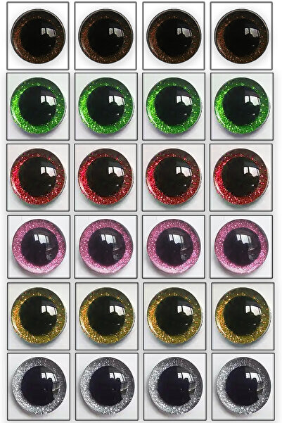 sgshobby Amigurumi Vidalı Göz Simli Karışık 14 Mm 24 Adet (12 ÇİFT)