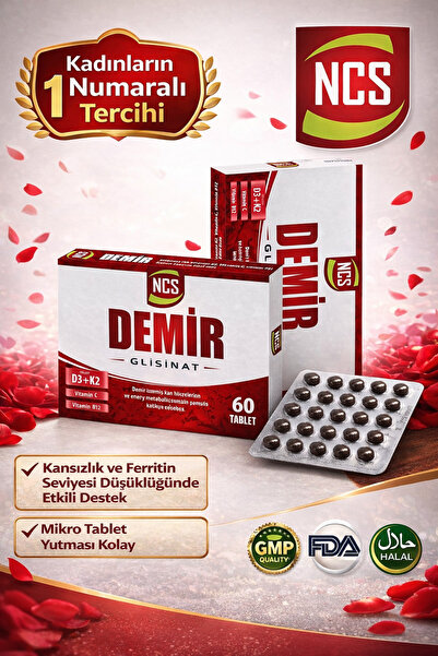 NCS Iron Glycinate Vitamin D3 K2 Folic Acid Complex 60 Tablets Bisglycinate