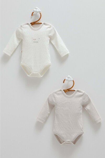 Caramell All Time Boy Baby Double Zippered Bodysuit Gray