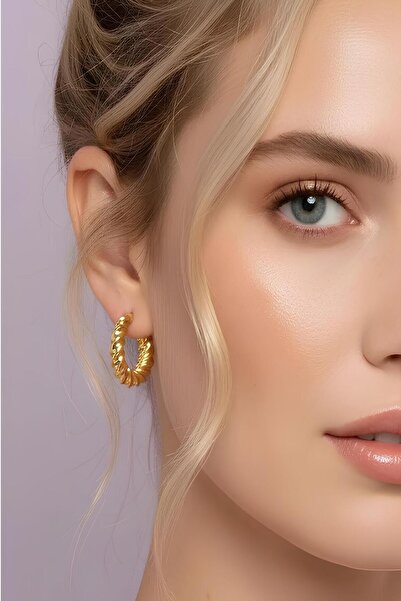 Bontexs أقراط نسائية أنيقة لامعة من الفولاذ المقاوم للصدأ مقاس صغير