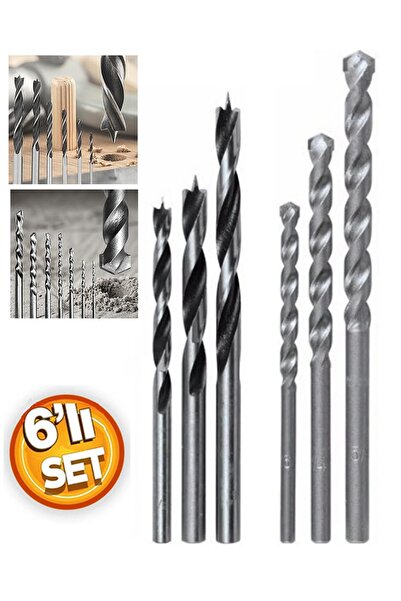 Depolife Beton Ahşap Matkap Ucu Seti 7-8-10 mm Aşap beton Delme uç Seti 6 Adet