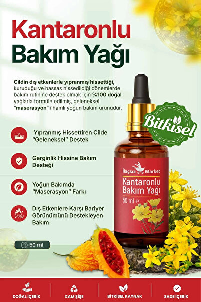 İlaçsız Market KANTARONLU BAKIM YAĞI (Sarı Kantaron & Kudret Narı Özlü) – 50 ml