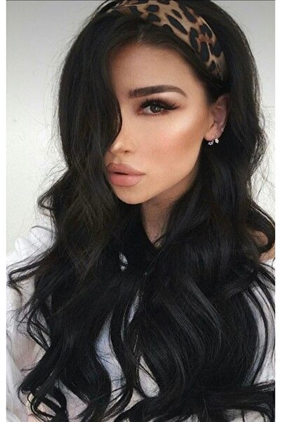 Makromehome Siyah Su Dalgalı Uzun Yarım Ay Saç – 3 Parça Çıt Çıt 75cm. 230 Gr...