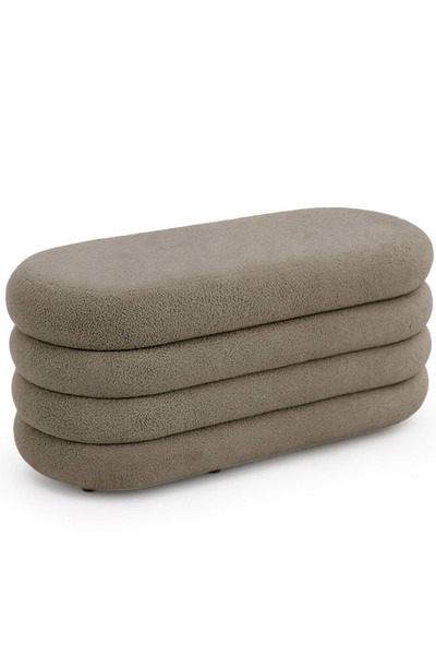 SERSIMO Banchetă tip puf Puffo cu spațiu de depozitare, tapițerie tip teddy, ...