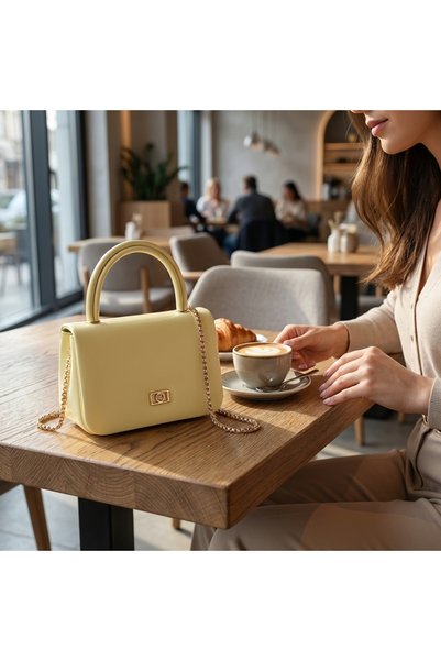 Moda Lime Geantă de mână mini cutie galbenă pentru femei, cu mâner lateral bretea crossbody și cu mâner, genți moderne și elegante pentru femei