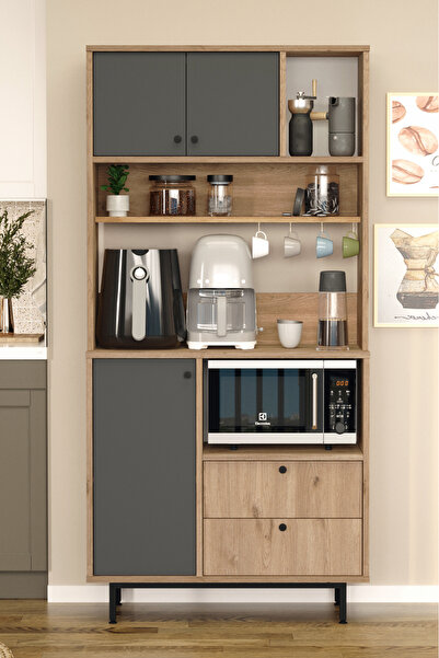 Yurudesign Royce Serisi Kahve Köşesi Çok Amaçlı Dolap Mutfak Dolabı Sepet-Ant...