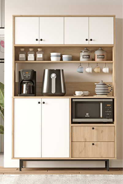 Yurudesign Royce Serisi Kahve Köşesi Çok Amaçlı Dolap Mutfak Dolabı Sepet-Bey...