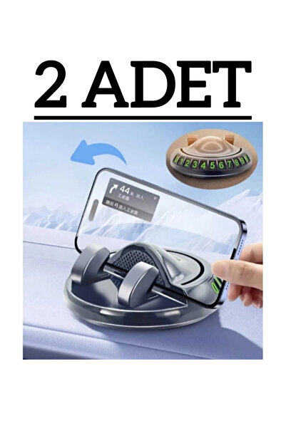 hipiylow Numaratörlü 360 Dönebilen Premium Araç İçi Telefon Tutacağı Yapışkan...