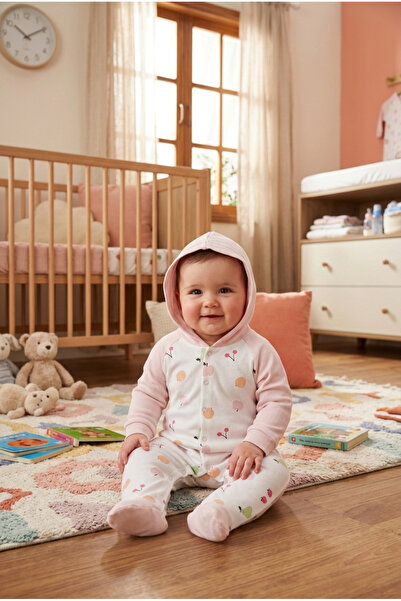 hendam رومبير (تبانة) أطفال بناتي بنقشة "فواكه الصيف" وأطراف وردية