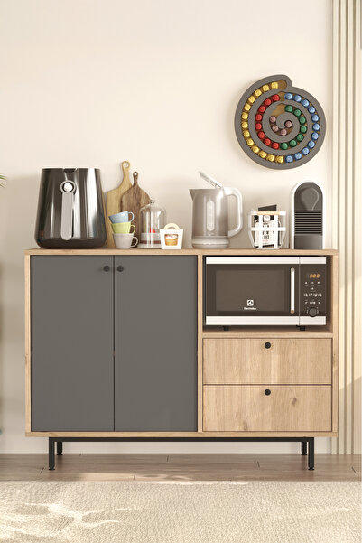 Yurudesign Royce Serisi Kahve Köşesi Çok Amaçlı Dolap Mutfak Dolabı Sepet-Ant...