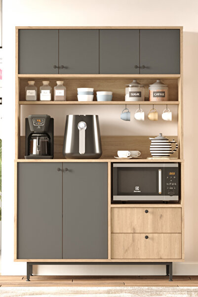 Yurudesign Royce Serisi Kahve Köşesi Çok Amaçlı Dolap Mutfak Dolabı Sepet-Ant...