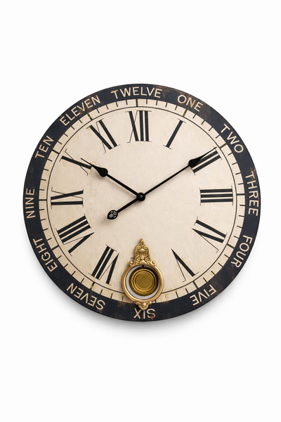 Warm Design Antik Duvar Saati 59 cm – Büyük Boy Ahşap Metal Sarkaçlı Dekorati...