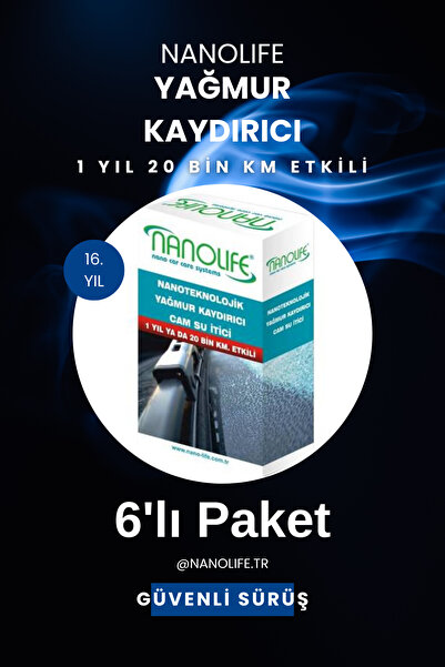 NanoLife 1 yıl 20 Bin km. Etkili Nano Yağmur kaydırıcı - Cam su itici - 6'lı ...