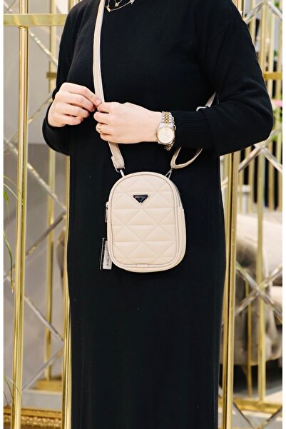 Sanmorris Kadın Deri Kapitone Desenli Çapraz Askılı Kullanışlı Mini Boy Omuz ...