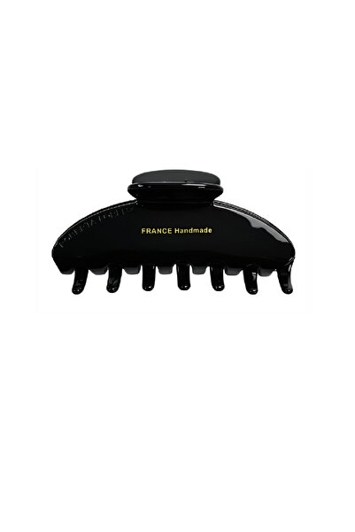 Roberta Lorenz Black France Handmade Acetate Latch Buckle / 10 cm