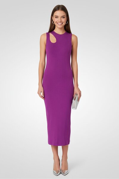 PİNKO فستان نسائي ضيق مضلع، بنفسجي