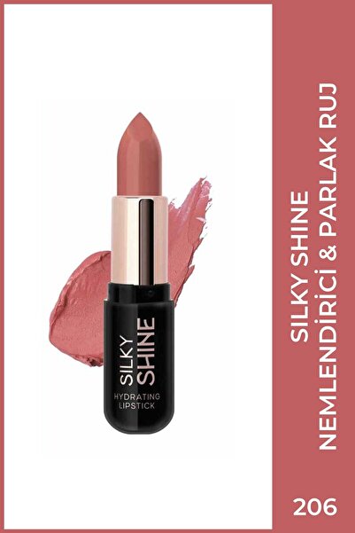 Golden Rose Silky Shine Hydrating Lipstick No:206 - Seramid ve Jojoba Yağlı N...