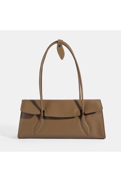 Desa Kadın Kahve Yaprak Detaylı Deri Omuz Çantası