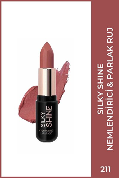 Golden Rose Silky Shine Hydrating Lipstick No:211 - Seramid ve Jojoba Yağlı N...