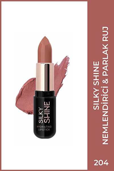 Golden Rose Silky Shine Hydrating Lipstick No:204 - Seramid ve Jojoba Yağlı N...