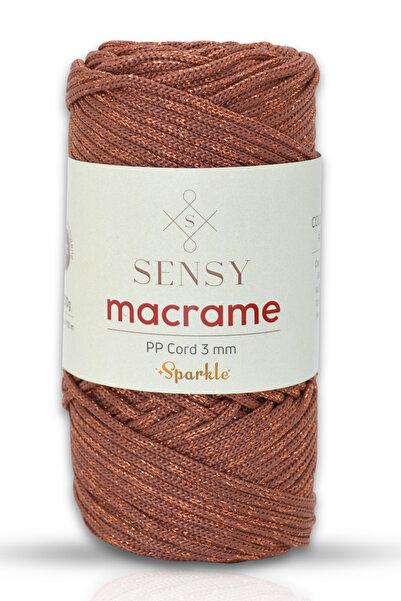 SENSY Sa šljokicama Poliester Navoj M Makrame Navoj 3 mm 250 gr Tamnocrveni S...