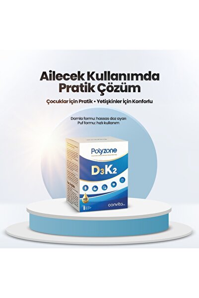 Polyzone Vitamin D3 Ve Vitamin K2 İçeren Takviye Edici Gıda 20 ML