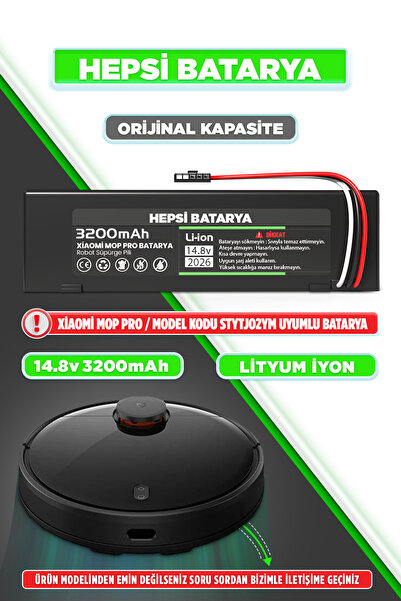 Genel Markalar Xiaomi Mi Vacuum Mop Pro Uyumlu Akıllı Robot Süpürge Bataryası...