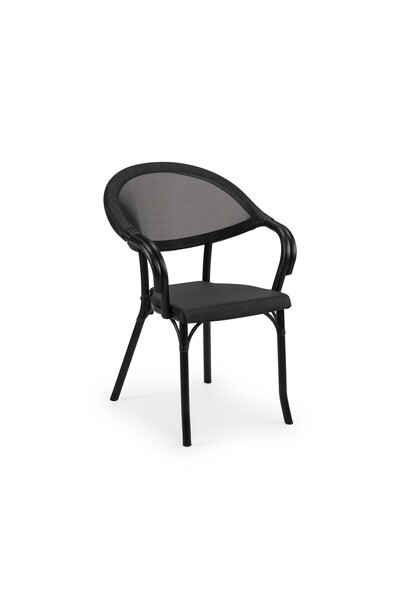 Tilia Flash-N Polipropilen Kollu Sandalye Siyah File - Bahçe, Balkon, Dış Mek...