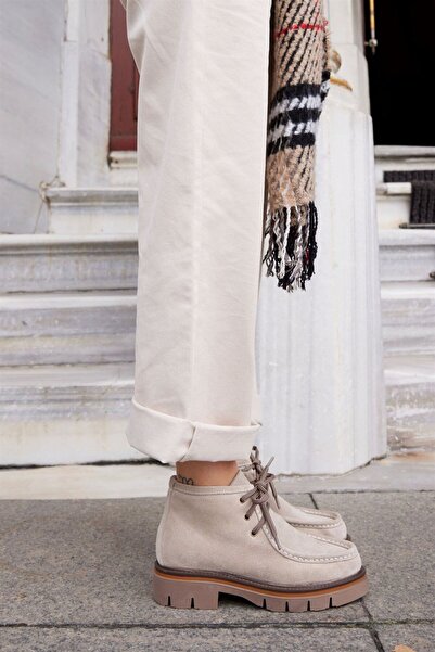 NILUFARR Raisa Bej Hakiki Süet Kadın Bot