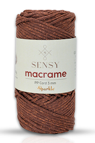 SENSY Sa šljokicama Poliester Makrame Navoj 3 mm 250 gr Bakar Supla navoj i C...