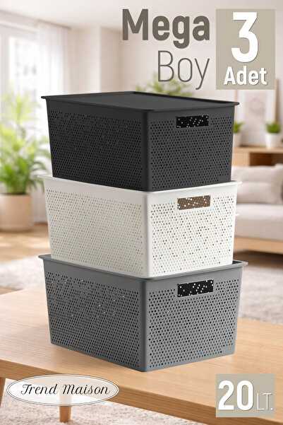 Trend Maison Multi-Purpose Organizer 20 L. Storage Box with Plastic Lid