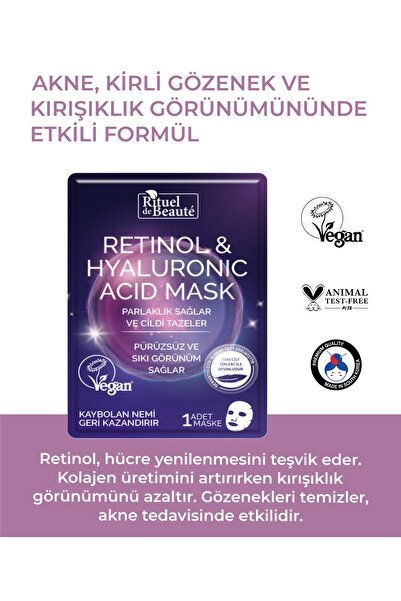 Rituel De Beaute Retinol & Hyaluronik Asit Maske 3'lü