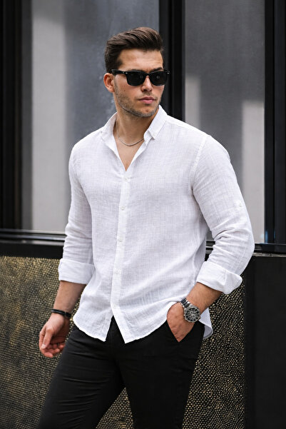 Valiberta Bien Cotton Linen Men's Shirt - Ecru