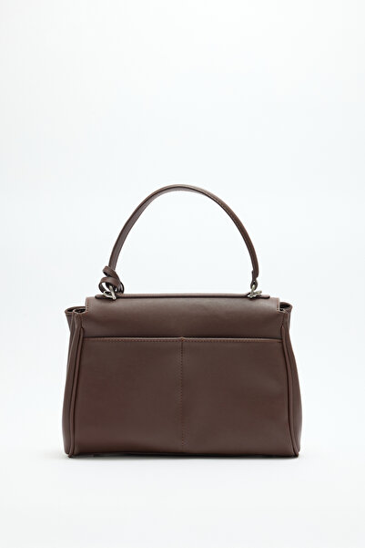 LUTVELIZADE Чанта 2602 - Дамска чанта с капак и ключалка, модел „Bitter Coffee“