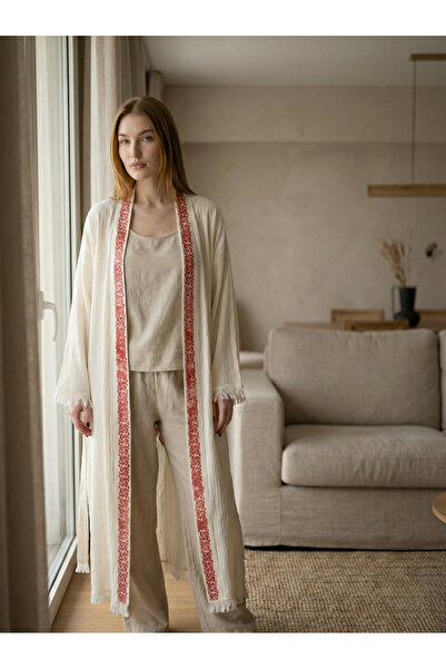 ZERLA Babylon Bamboo Kimono Robe- Lightweight. Handmade in Turkey