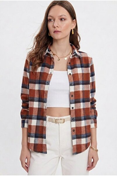 Tudors Women's Oversized Wide Cut Lumberjack Plaid Shirt