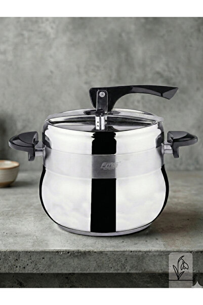 FMS Güveç Düdüklü Tencere 9 Litre 18/10 Paslanmaz Çelik | Hızlı Pişirme | İnd...