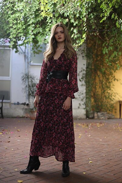 Lijuri Rochie din șifon cu volane și imprimeu floral 2027