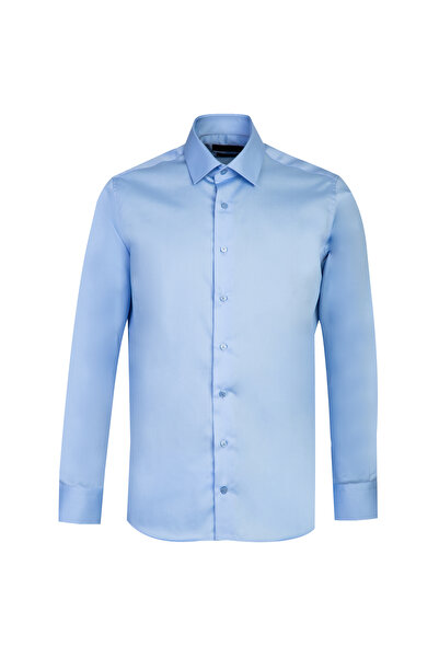 Kiğılı Μακρυμάνικο Slim Fit Slim Fit Κλασικό μη σιδερένιο σατέν βαμβακερό που...