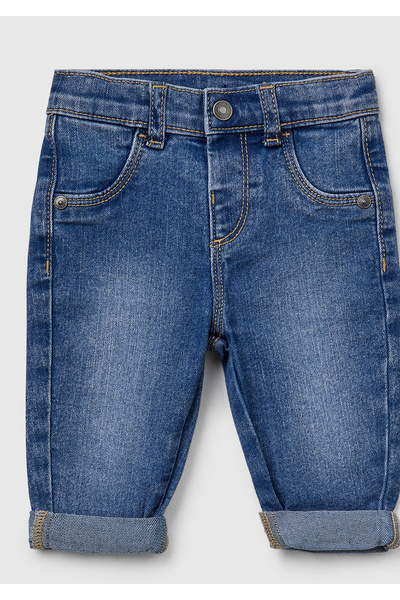 United Colors of Benetton Bebek Mavi Paçası Kıvrık Denim Pantolon