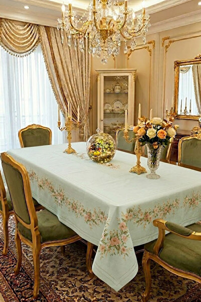 Çt Çeyizci Tekstil Stolnjak, zelene boje, digitalno štampani, jednostruki sto...