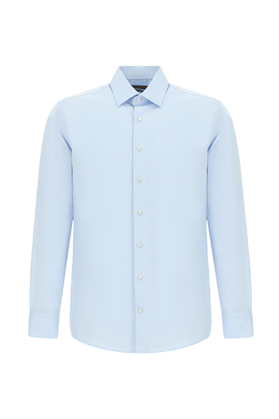 Abdullah Kiğılı Cămașă clasică din bumbac satinat, cu mânecă lungă, slim fit