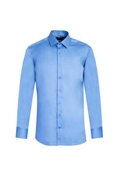 Kiğılı Μακρυμάνικο Slim Fit Slim Fit Κλασικό μη σιδερένιο σατέν βαμβακερό που...