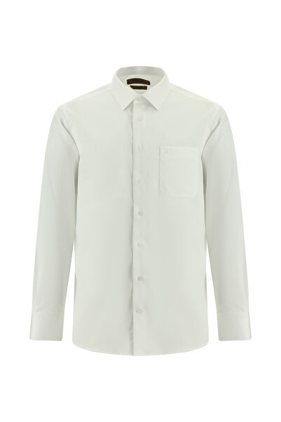 Kiğılı Long Sleeve Classic Pocket Non Iron Satin Cotton Shirt